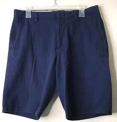 J.CREW CLUB Men's Solid Blue Bermuda Shorts Size 32W 10.5L Cotton Seersucker • $16.99