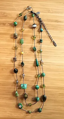 Dabby Reid Long (46 ) Necklace - Shades Of Green With Turtle Beads • $19.99
