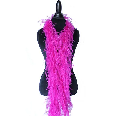 $61.95 • Buy Berry 2ply Ostrich Feather Boa Scarf Prom Halloween Costumes Dance Decor