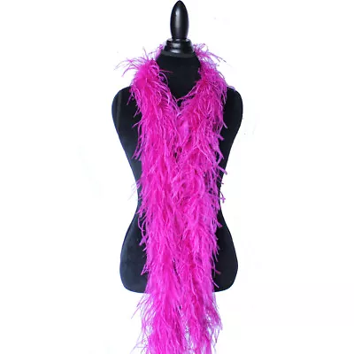 $61.95 • Buy Berry 2ply Ostrich Feather Boa Scarf Prom Halloween Costumes Dance Decor