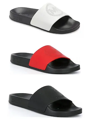Women MK Michael Kors Gilmore Perforated Logo Leather Slide Sandal • $44.49