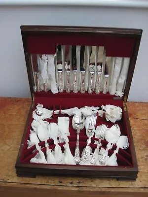 K Bright 44 Piece Kings Design Silver Service Canteen Of Cutlery Set In Box • £120