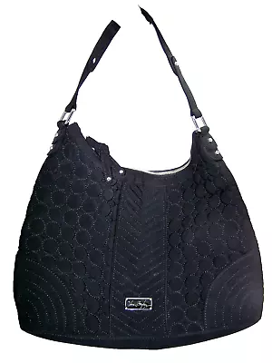 Vera Bradley Black & Baroque Shoulder Bag Purse Retired Pattern Pockets Galore  • $37.99