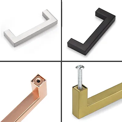 $2.59 • Buy Probrico Cabinet Pulls Square Drawer Handles Kitchen Knobs Cupboard 3''4'' 5''