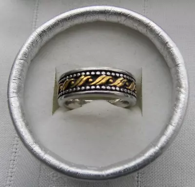 Stainless Steel Gold Wavy Design Ring Size 8 1/2 #ST95 • $12.99