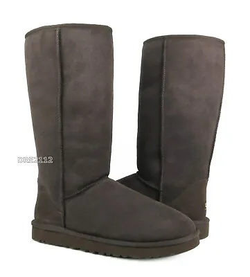 UGG Australia Classic Tall Chocolate Brown Suede Fur Boots Womens Size 5 -NIB- • $118.70