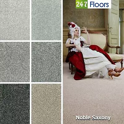 Noble Saxony Carpet Stain Resistant Action Back 9.5mm Hardwearing Pile 4m & 5m • £95.92