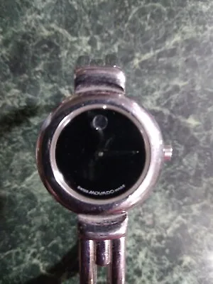 Movado Harmony Black Dial Bangle Ladies Quartz Watch 84.A1.809.A Vintage  • $50