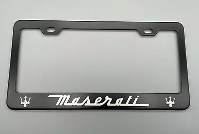 Maserati Black  License Plate Frame Stainless Steel With Laser Engraved • $14.50