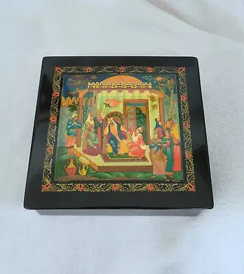 Russian Hand Painted Lacquer Box Mstera Scheherazade Tales Vintage  • $95
