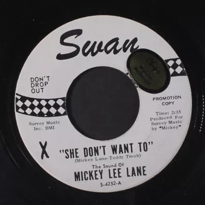 MICKEY LEE LANE: She Don't Want To SWAN 7  Single 45 RPM • $75