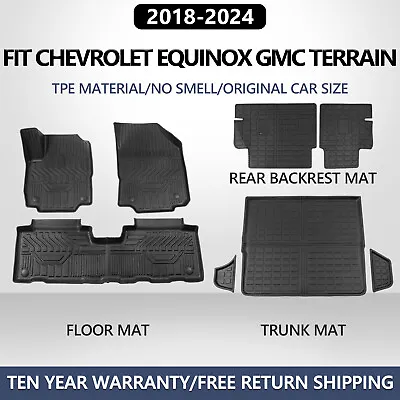 Cargo Mats Floor Mats Trunk Liners For 2018-2024 Chevrolet Equinox Anti-Slip TPE • $155