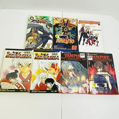 Manga Mixed Lot Yu-Gi-Oh Vampire Knight Naruto Inu Yasha Sumomomo Momomo 7 Books • £20.08