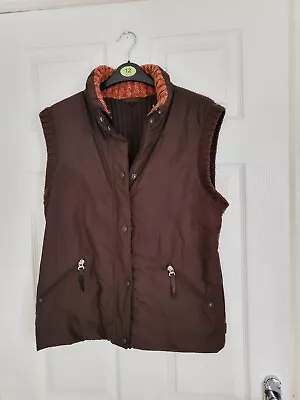 Ladys Marks And Spencers Brown Body Warmer Gilet Size Large • £4.99