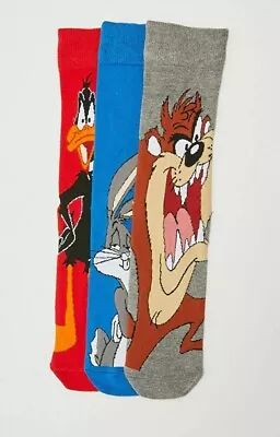 Looney Tunes Socks 1 Pack Contain 3 Pairs New With Tags EU Size 43-45. • £19.99