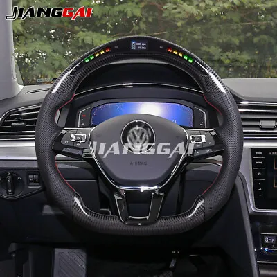 LED Carbon Fiber Perforated Leather Steering Wheel Fit For Volkswagen MK6 VW • $699