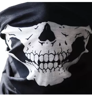 Skull Bandana Cloth Face Mask Tube Scarf Fabric Skeleton Motorcycle Headband Ski • $4.97