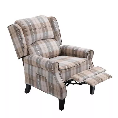 Vintage Armchair Sofa Comfortable Upholstered Leisure/Recliner Chair - Beige • $240.84