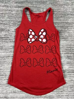 Disney Parks Top Womens Small Red Minnie Mouse Bow Tank Racerback • $9.99
