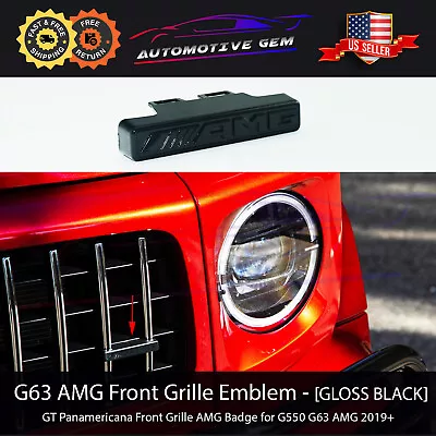 AMG Front Grille Emblem Panamericana BLACK Badge Mercedes G Wagen G63 2019-2023 • $27.99