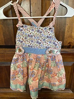 Matilda Jane Girl's Size 8 Top Knot Umbrella Theme Sundress • £11.24