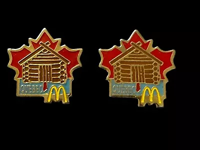 2 X McDonalds Happy Meal Metal Pin Badges –  QUEBEC CANADA • £8.50