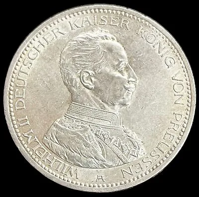 1913 A Silver Germany Prussia 5 Marks Military Bust Coin Choice Au • $119