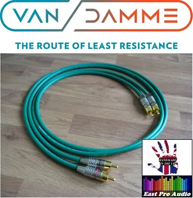 £12.50 • Buy 0.5m Pair - Van Damme RCA Phono Cables - Pro Grade Silver Plated Pure OFC Green