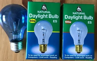 Pack Of 2 - Daylight (craft) Bulbs - 100w Es - Bell Lighting -very Rare • £10.99