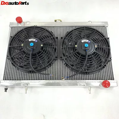 Aluminum Radiator Fits 89-94 Nissan 240SX S13 SR20 DET 2 Row 2  W/ 12  Fan • $169.99