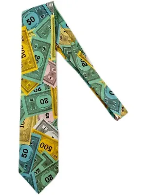 Ralph Marlin Monopoly Money Vintage 1996 Multicolor Mens Tie Colorful Necktie • $12