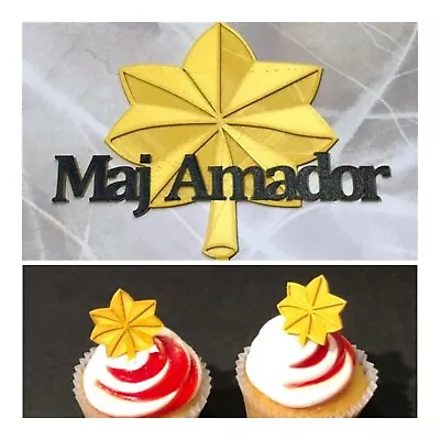 Major Cake Topper Custom Cake Topper And Cupcake Toppers (1 Dozen) Military • $27.99