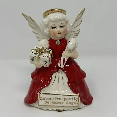Vintage December Angel Figurine Rhinestone Present/Zircon Prosperity • $40