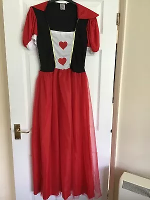 Queen Of Hearts Costume Fancy Dress Adult Size Small • £9.50