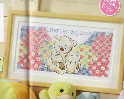 Cross Stitch Chart.  'Lickle Ted' Baby Sampler With ABC • £1