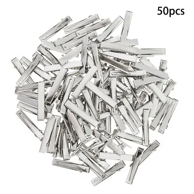 £3.87 • Buy Pack Of 50 Alligator Hair Clips 40mm Silver Clamps DIY Girls Women Beauty Tool