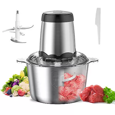 New Electric Food Chopper Processor 2L Stainless Steel Bowl Meat Grinder • $18.98