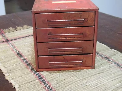 Vtg Small Mac Tools Storage Bin 4 Drawer Chest Organizer Box Red Screws Bolts • $121.50