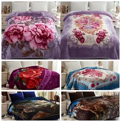 2 Ply Printed Thick Heavy Warm Soft Mink Blanket Queen King Korean Style Blanket • $43.69