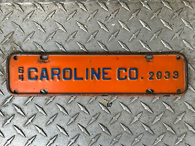 $395 • Buy 1964 Caroline County Virginia Va License Plate Town Tag Topper Chevy Ford Buick