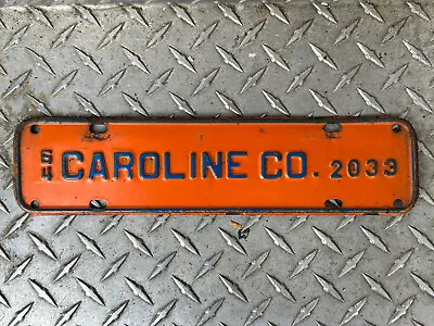 $395 • Buy 1964 Caroline County Virginia Va License Plate Town Tag Topper Chevy Ford Buick