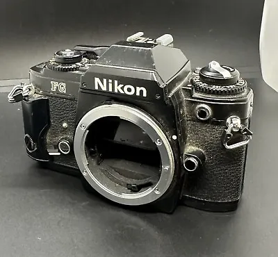 Vintage Nikon FG 35mm Camera Body All Black Untested *For Parts Only* • $35