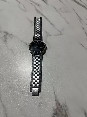MOVADO FACETO Diamond Black Dial Stainless Swiss Quartz Wrist Watch 84451892S • $650