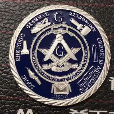 Masonic Coins Master Mason Freemason Brotherhood Challenge Coin With Case • $3.19