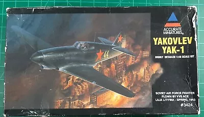 Accurate Miniatures Yakovlev Yak-1 1:48 Scale Kit • $9.99