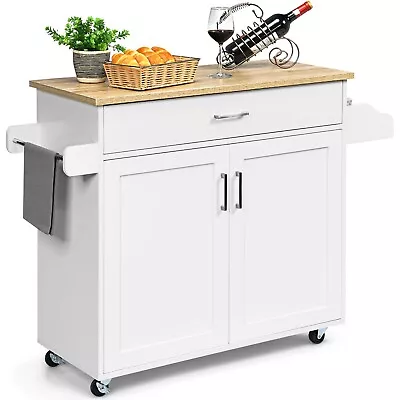 Kitchen Island Storage Trolley Rolling Cart Shelves Cupboard Cabinet Drawer Home • £109.95