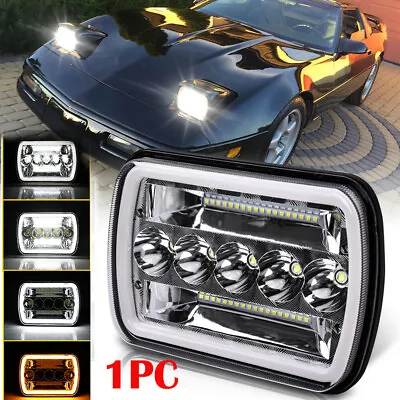 5x7 7x6 LED Headlight H4 Halo Projector Hi-Lo Beam For Chevy Corvette C4 1984-96 • $29.93