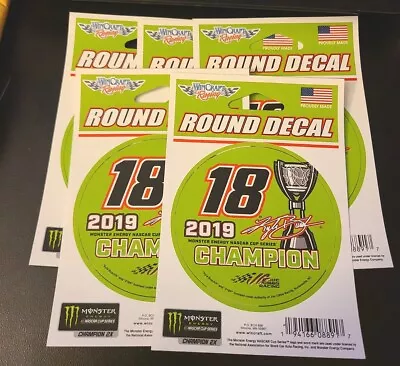 Kyle Busch #18 2019 Monster Energy Champion Wincraft 3  Round Decal Sticker • $2.75