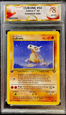 $19.95 • Buy 1999 Pokemon Cubone 50/64 Jungle 1st Ed SRG 8 NM-MT ENN Cards