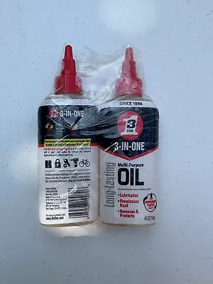 2 Pack ;3-IN-ONE MULTI-PURPOSE HOUSEHOLD Lubricating Oil Twist Spout 3-in-1 4 Oz • $8